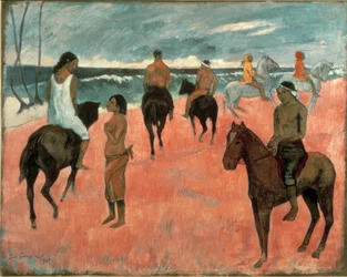 Ruiters op het strand